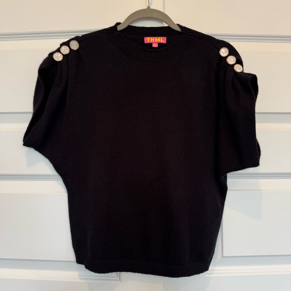 THML knit sweater top with button detail